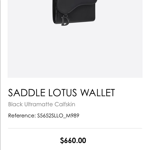 SOLD DIOR SADDLE WALLET IN ULTRA-MATTE CALFSKIN - Picture 2 of 13